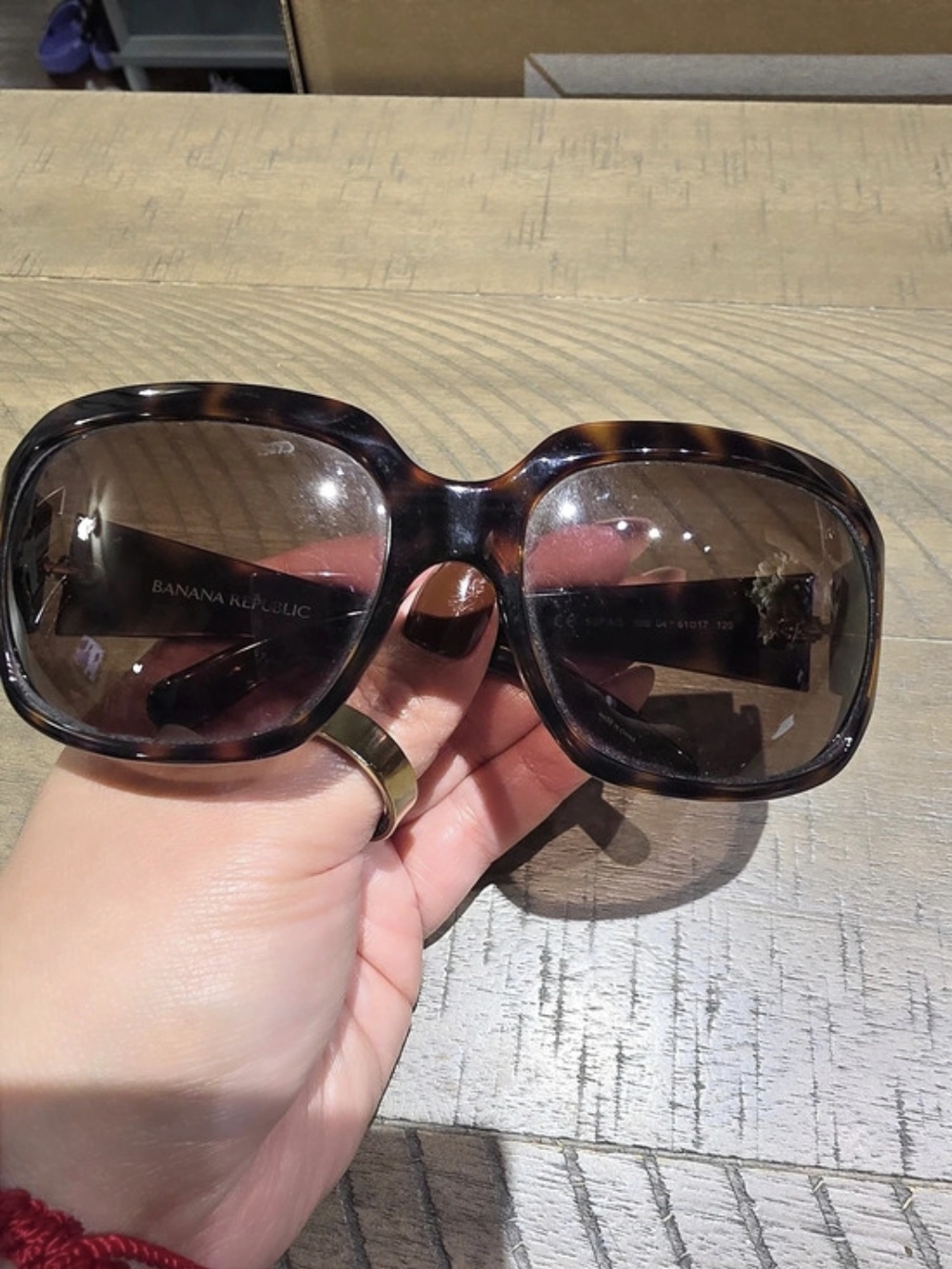 Banana Republic Square Tortoiseshell Sunglasses Brown